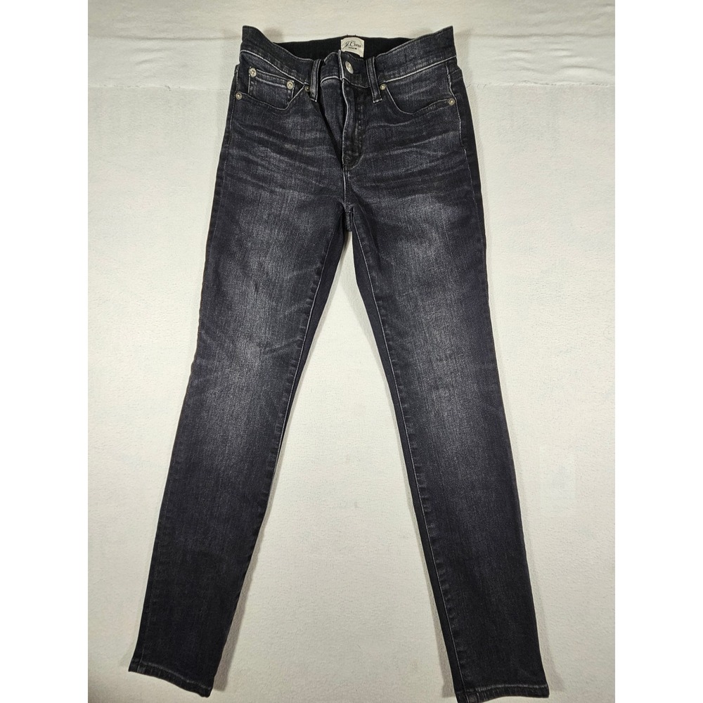 J.Crew 9" Toothpick Skinny Jeans Faded Black‎ High Rise H2651 Womens Size 26